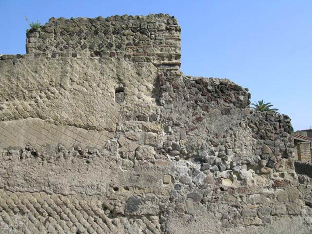 III.03 Herculaneum, June 2005. Looking east towards south end of facade. 
Photo courtesy of Nicolas Monteix.